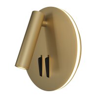 LED Wandleuchte Aluminium Schalter in Gold Ø14 cm 9 W