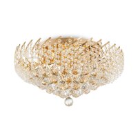 Deckenlampe Kristall Glas Gold Ø51 cm E14 9-flammig