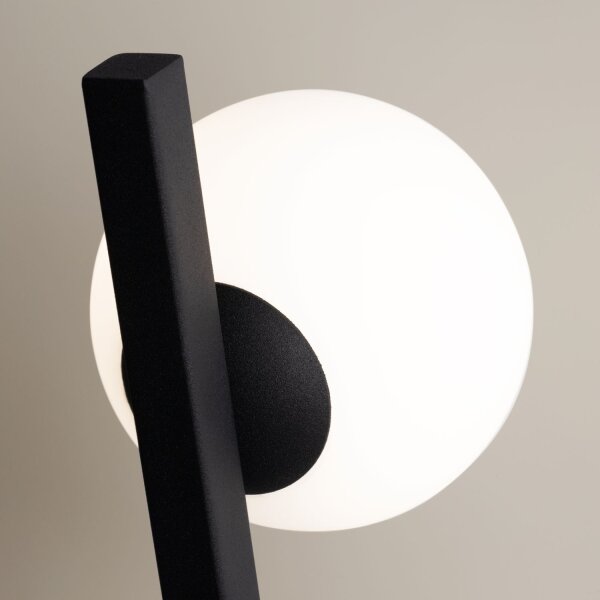 Wandleuchte Glas Metall Schwarz H:35 cm G9 Kugel