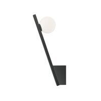 Wandleuchte Glas Metall Schwarz H:35 cm G9 Kugel