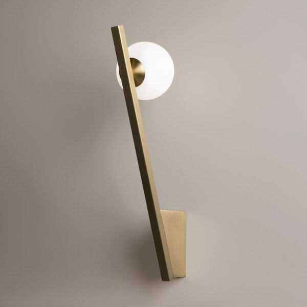 Wandleuchte Glas Metall in Gold B:10 cm G9 Kugel
