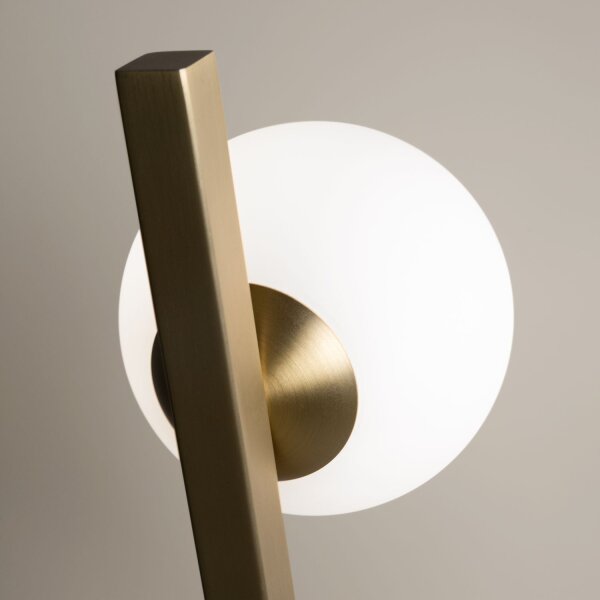 Wandleuchte Glas Metall in Gold B:10 cm G9 Kugel
