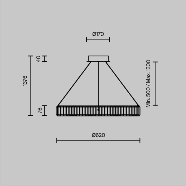 LED Pendelleuchte Glas Metall in Messing Ø62 cm 3000 K