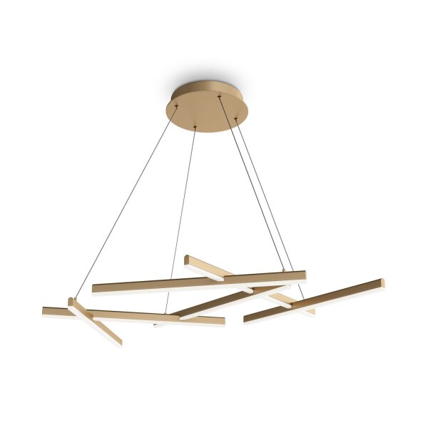 LED Hängelampe Aluminium Gold L:66 cm 3000 K 6-flammig