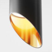 Aufbauspot Aluminium Schwarz Gold Ø6 cm GU10 Zeitlos
