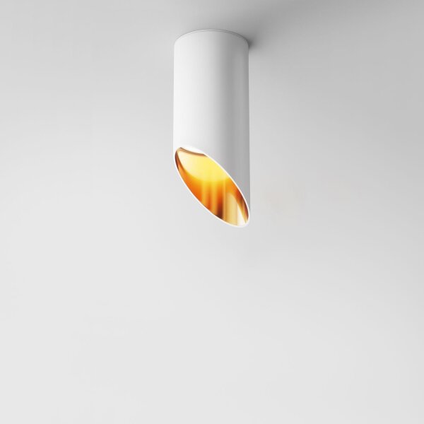 Runder Aufbauspot Aluminium Weiß Gold Ø6 cm GU10