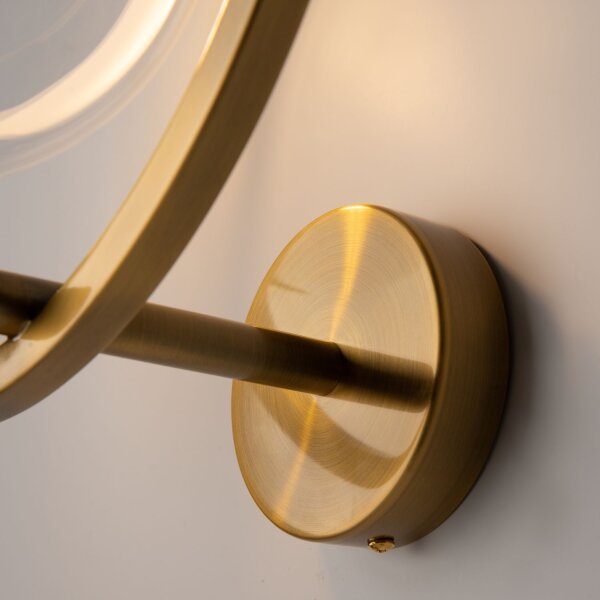 LED Wandleuchte Glas Metall in Messing H:35 cm 3000 K