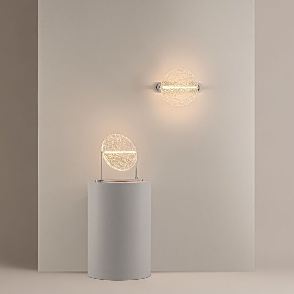 LED Wandlampe Glas Metall Chrom B:30 cm 3000 K Modern