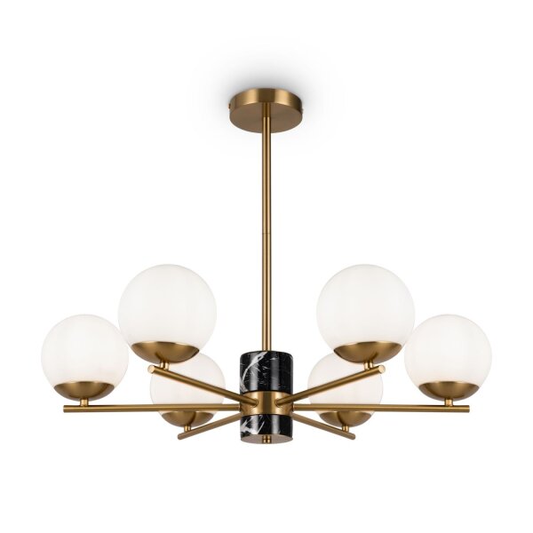 Deckenlampe Glas Metall in Messing Ø67 cm E27 6-flammig