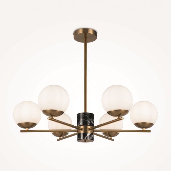 Deckenlampe Glas Metall in Messing Ø67 cm E27 6-flammig