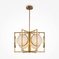 Deckenlampe Alabaster Glas in Messing E14 6-flammig