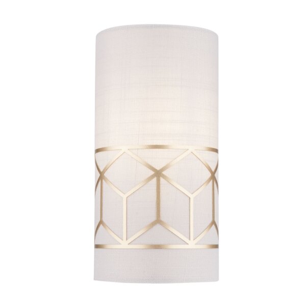 Wandlampe Stoff Metall Beige Gold H:23 cm E14 blendarm