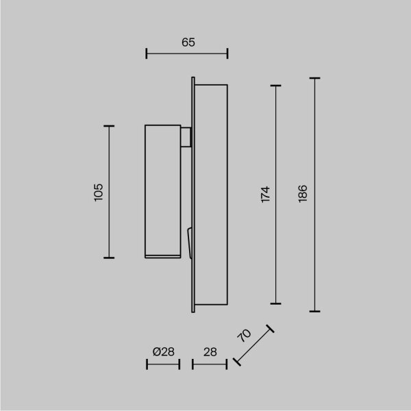 LED Wandspot Schwarz flexibel Schalter 6 cm 3000 K USB