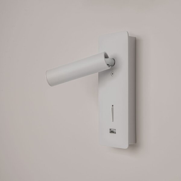 LED Wandspot Weiß flexibel Schalter 6 cm 3000 K USB