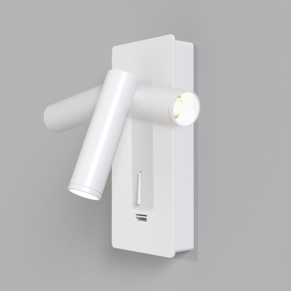 LED Wandspot Weiß flexibel Schalter 6 cm 3000 K USB