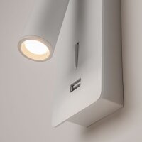 LED Wandspot Weiß flexibel Schalter 6 cm 3000 K USB