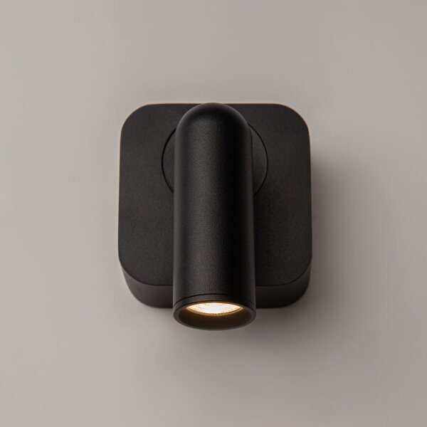 LED Wandspot Schalter Schwarz H:6,5 cm flexibel 3000 K