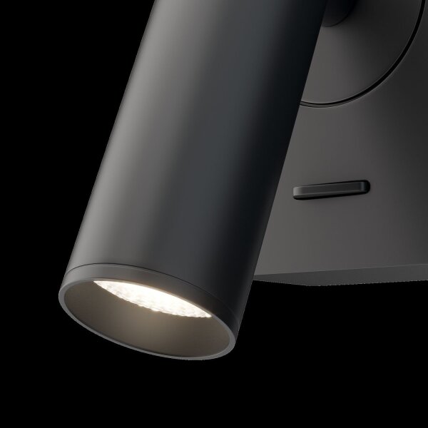 LED Wandspot Schalter Schwarz H:6,5 cm flexibel 3000 K