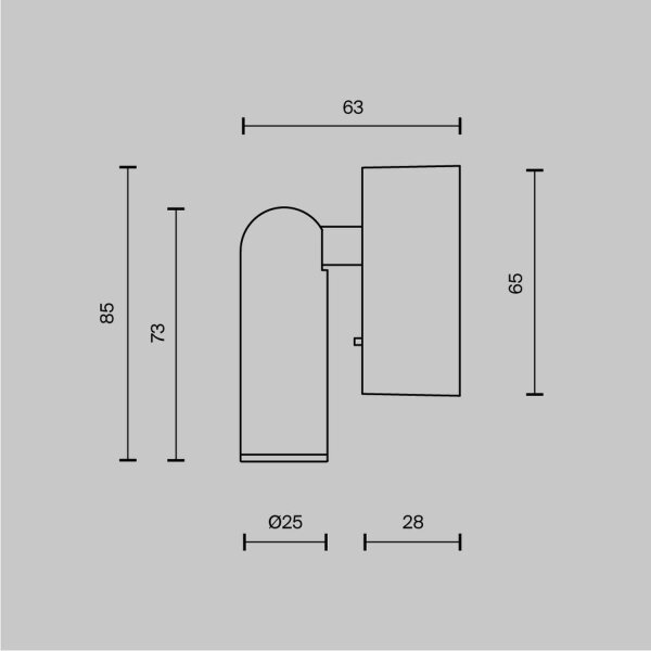 LED Wandspot Schalter Schwarz H:6,5 cm flexibel 3000 K