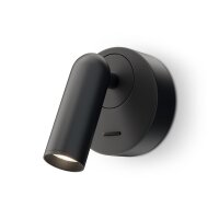 LED Wandspot Schalter Schwarz T:8,5 cm 3000 K flexibel