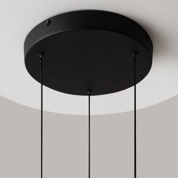 LED Pendelleuchte Glas Metall Schwarz L:38 cm 2700 K