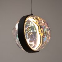 LED Pendelleuchte Glas Metall Schwarz L:38 cm 2700 K