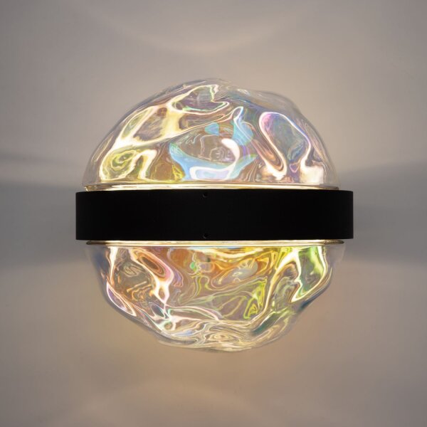 LED Wandleuchte Schwarz Glas Metall T:22 cm 2700 K 6 W