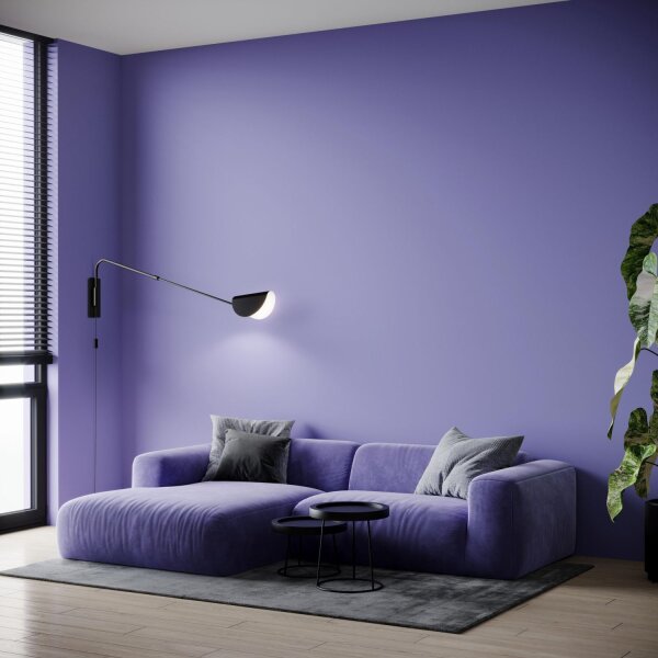 Wandlampe Schwarz Kabel Stecker T:105 cm G9 flexibel