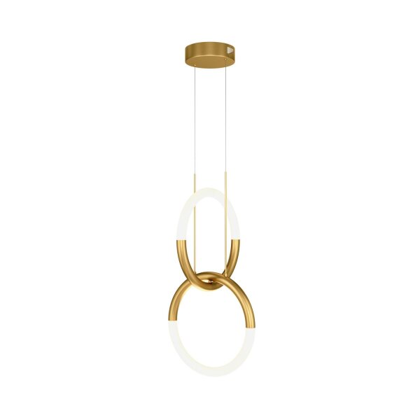 LED Hängelampe Metall Gold 2-flammig B:34 cm 3000 K