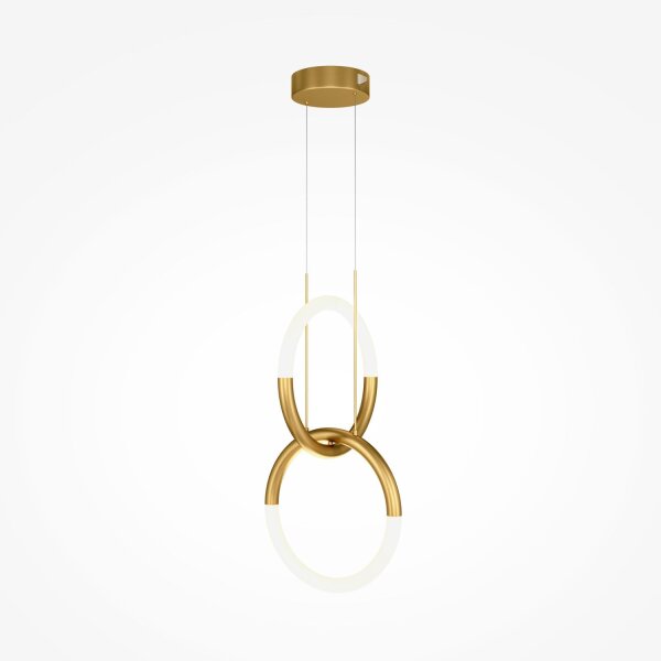 LED Hängelampe Metall Gold 2-flammig B:34 cm 3000 K