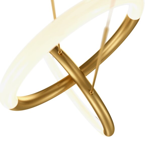 LED Hängelampe Metall Gold 2-flammig B:34 cm 3000 K