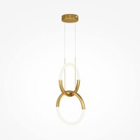 LED Hängelampe Metall Gold 2-flammig B:34 cm 3000 K