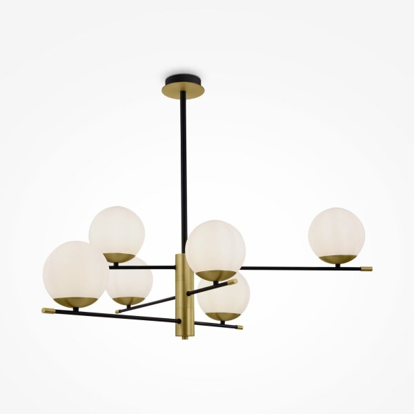 XXL Deckenlampe Glas in Gold L:100 cm E14 6-flammig