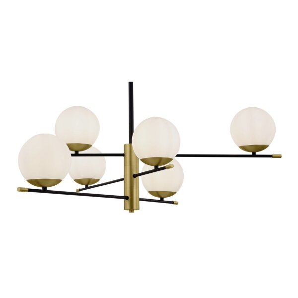 XXL Deckenlampe Glas in Gold L:100 cm E14 6-flammig