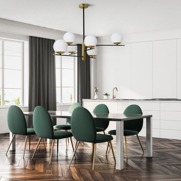 XXL Deckenlampe Glas in Gold L:100 cm E14 6-flammig