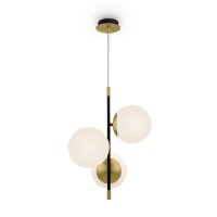 Pendelleuchte Glas Metall in Gold L:33 cm E14 3-flammig