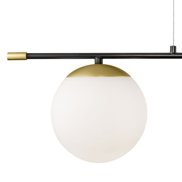 Moderne Pendelleuchte Glas Gold Schwarz E14 95 cm lang
