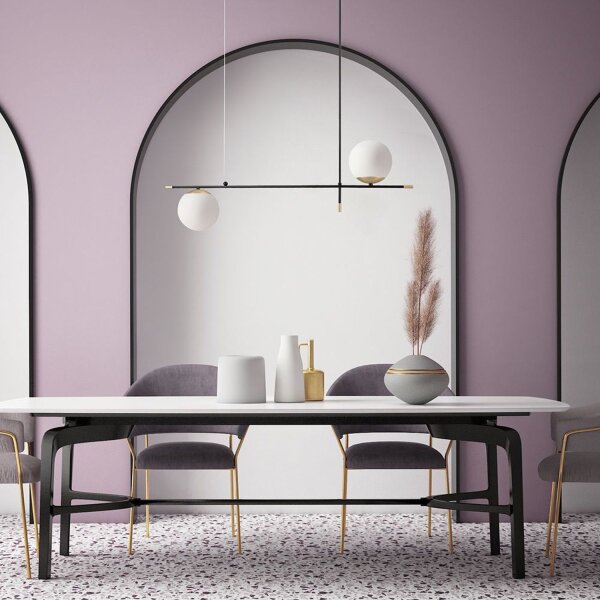 Moderne Pendelleuchte Glas Gold Schwarz E14 95 cm lang