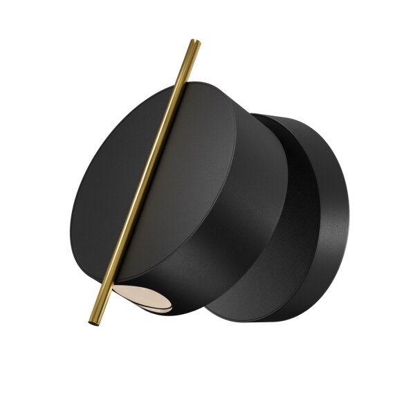LED Wandlampe flexibel T:6 cm 3000 K in Schwarz Messing