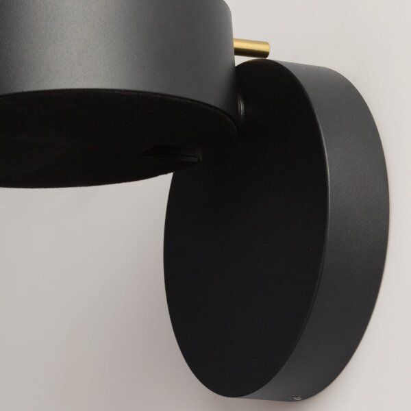 LED Wandlampe flexibel T:6 cm 3000 K in Schwarz Messing