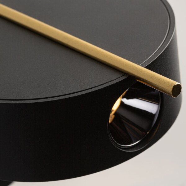 LED Wandlampe flexibel T:6 cm 3000 K in Schwarz Messing