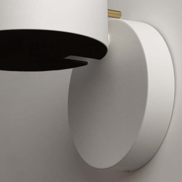 LED Wandlampe flexibel H:14 cm 3000 K in Messing Weiß