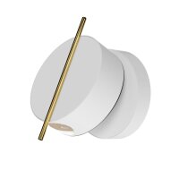 LED Wandlampe flexibel H:14 cm 3000 K in Messing Wei&szlig;