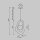 Moderne Pendelleuchte Beton Glas L:27,5 cm G9 blendarm