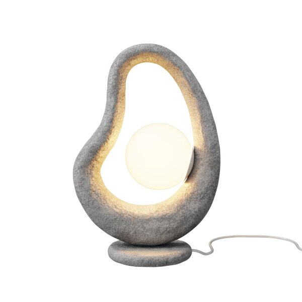 Wohnliche Tischleuchte Glas Beton Grau G9 38 cm klein