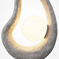 Wohnliche Tischleuchte Glas Beton Grau G9 38 cm klein