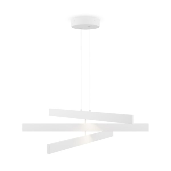 LED Hängelampe Metall Weiß L:80 cm 4000 K 3-flammig