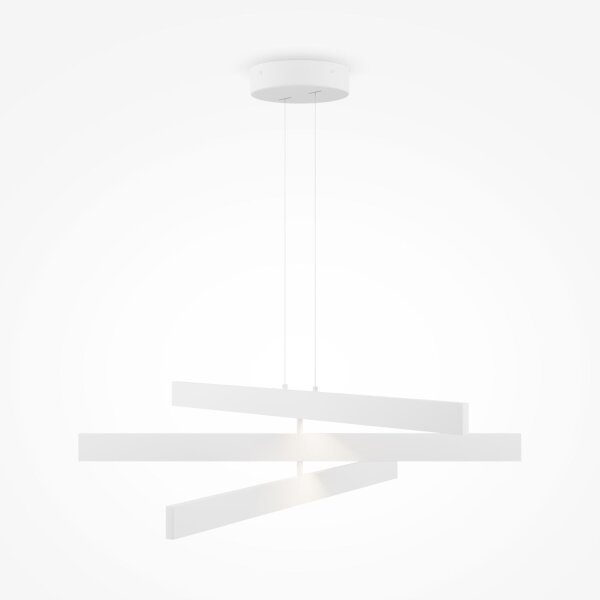 LED Hängelampe Metall Weiß L:80 cm 4000 K 3-flammig