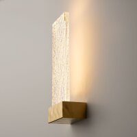 LED Wandlampe Edelstahl Glas in Messing H:31 cm 3000 K