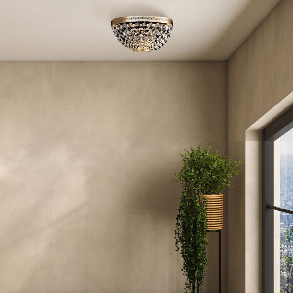 Wandlampe Klassisch Kristall Glas H:13 cm E14 2-flammig